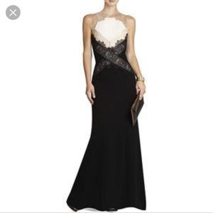 NWT BCBG Aida Lace Colorblock Gown